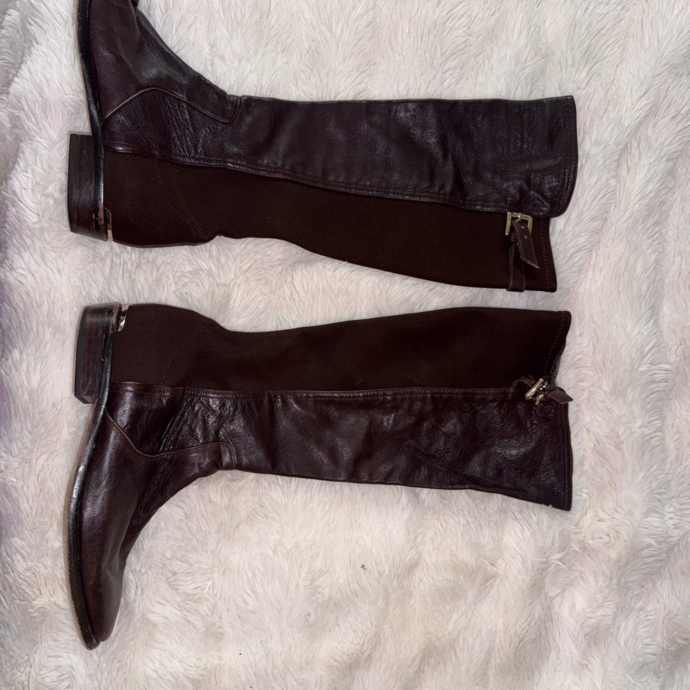 Coach Black and Brown Knee-High Boots - Picture 5 of 10